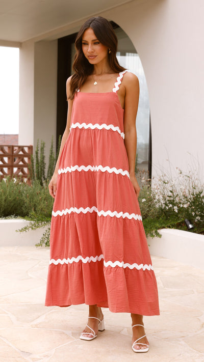 Load image into Gallery viewer, Eliana Maxi Dress - Watermelon - Billy J
