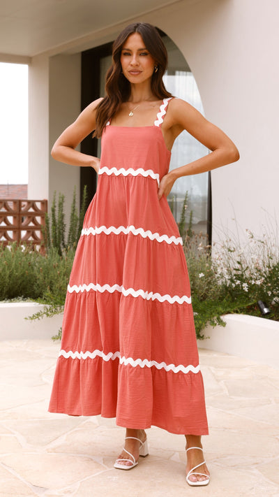 Load image into Gallery viewer, Eliana Maxi Dress - Watermelon - Billy J
