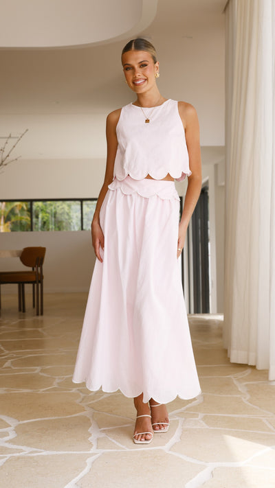 Load image into Gallery viewer, Nakisia Top and Maxi Skirt Set - Light Pink - Billy J
