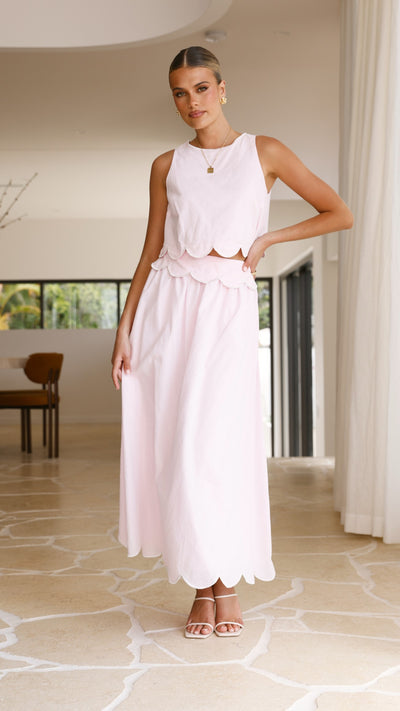 Load image into Gallery viewer, Nakisia Top and Maxi Skirt Set - Light Pink - Billy J
