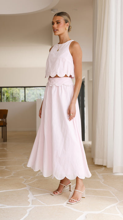 Load image into Gallery viewer, Nakisia Top and Maxi Skirt Set - Light Pink - Billy J
