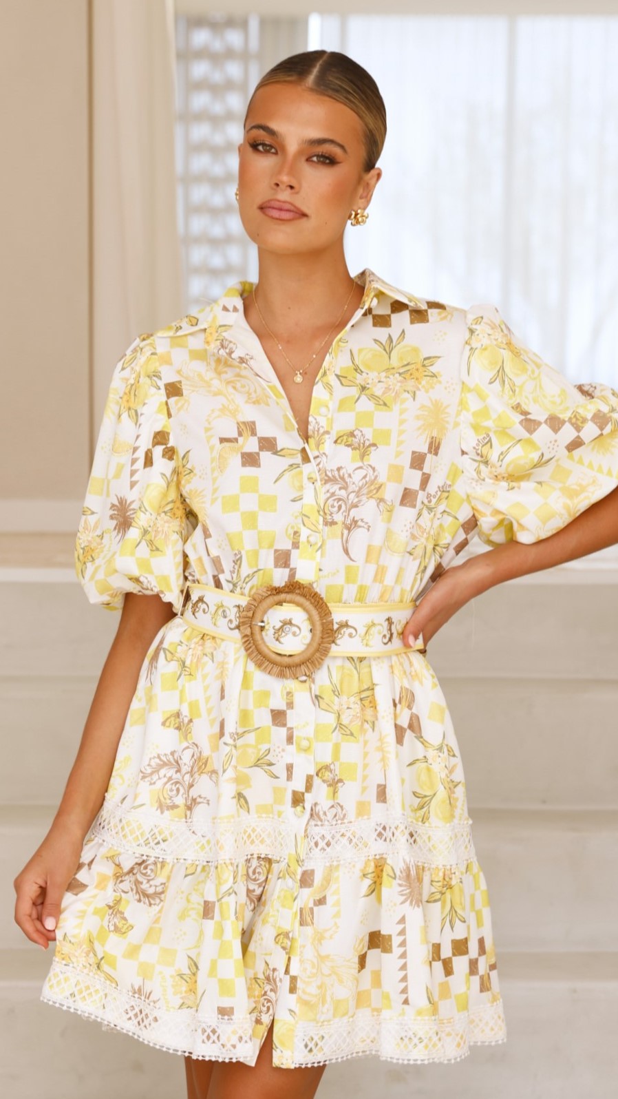 Danielle Mini Dress - Yellow Portofino - Billy J