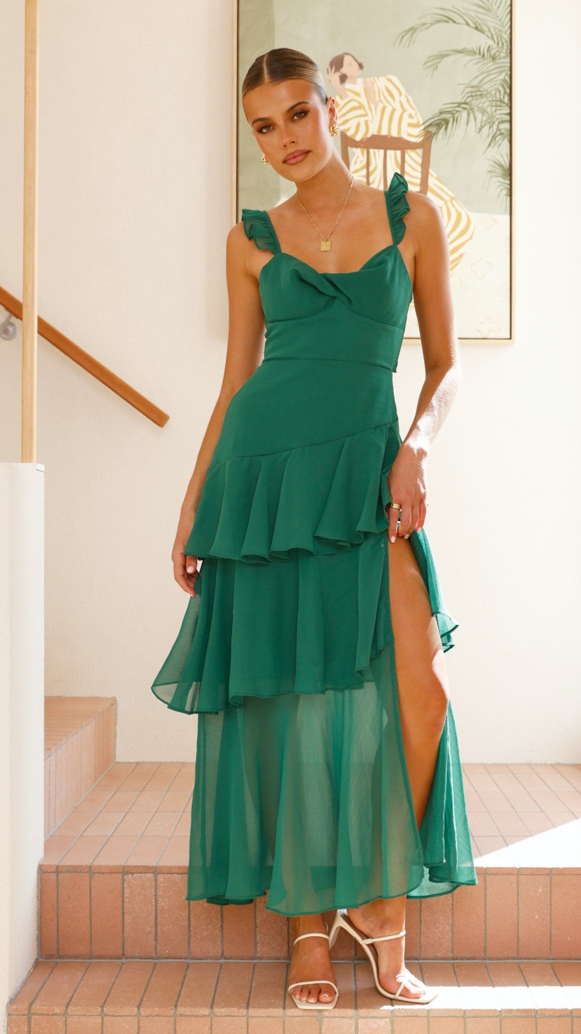 Achelle Maxi Dress - Forest Green - Billy J