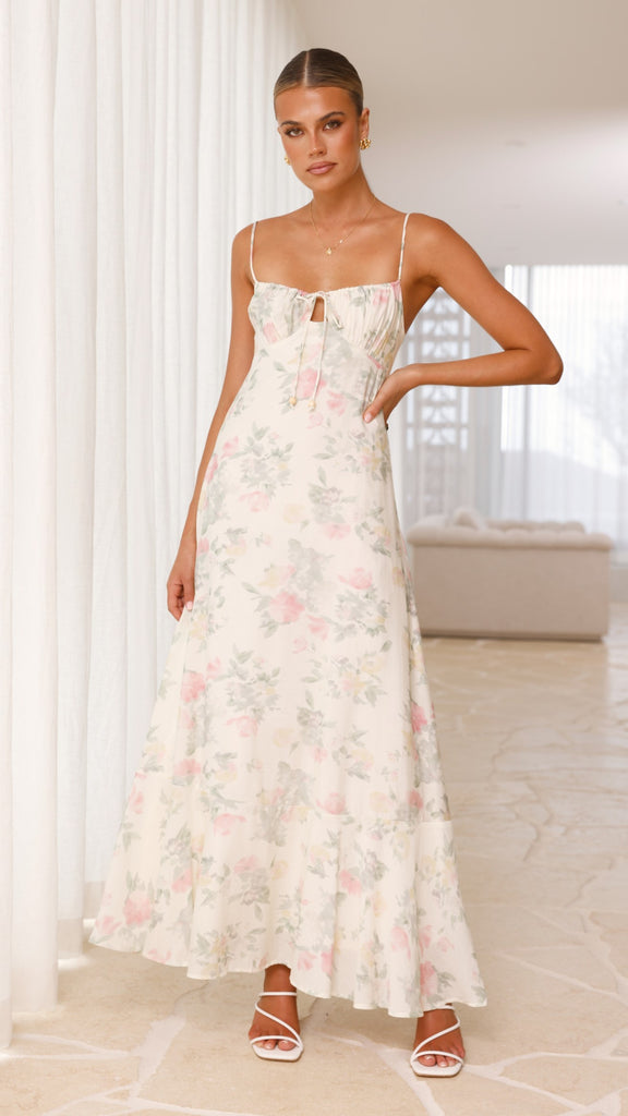 Nova Maxi Dress - White Floral - Billy J