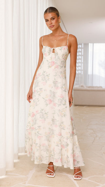 Load image into Gallery viewer, Nova Maxi Dress - White Floral - Billy J
