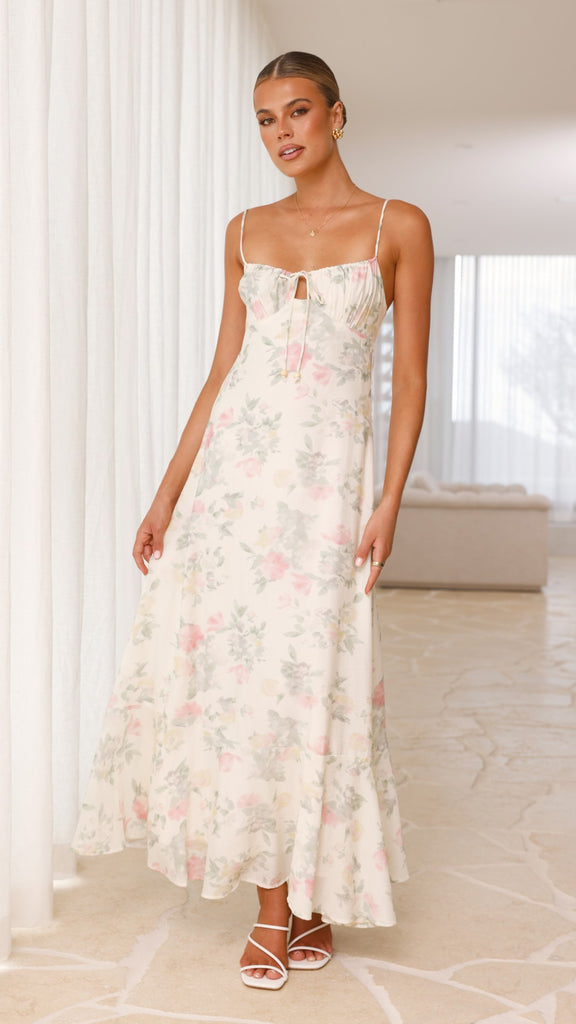 Nova Maxi Dress - White Floral - Billy J