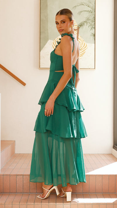 Load image into Gallery viewer, Achelle Maxi Dress - Forest Green - Billy J
