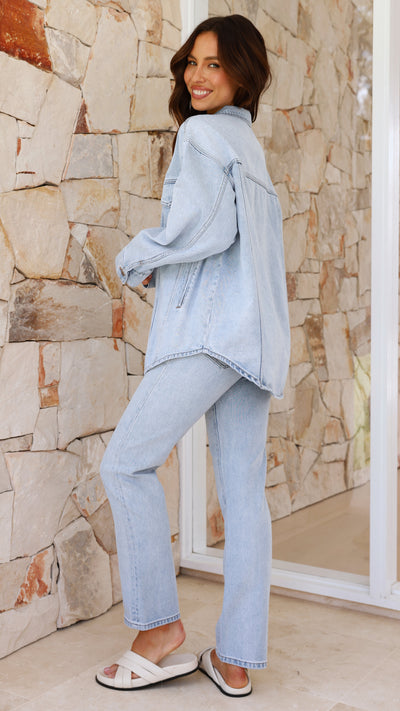 Load image into Gallery viewer, Organic Denim Jacket - Clear Blue - Billy J
