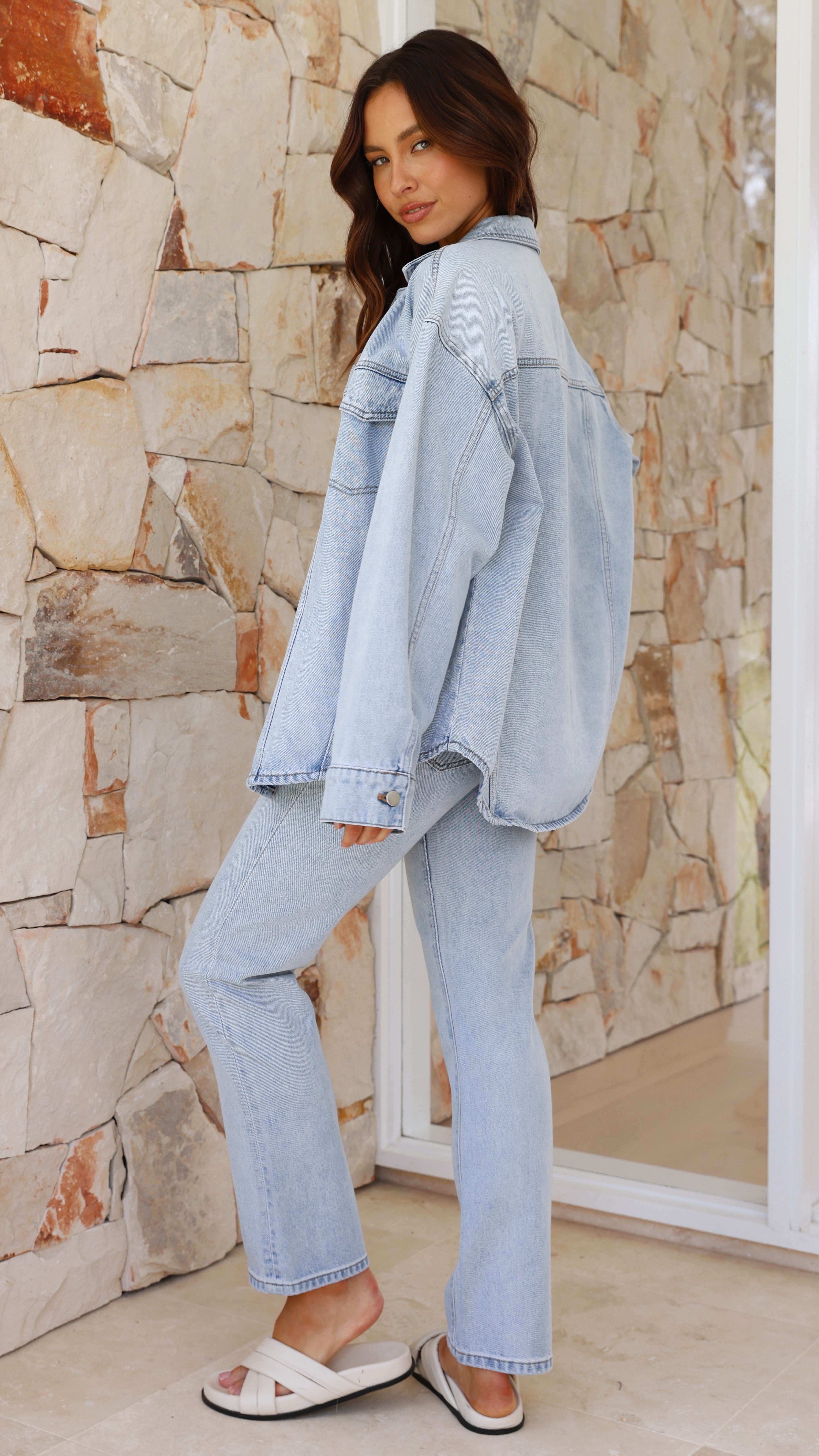 Organic Denim Jacket - Clear Blue - Billy J