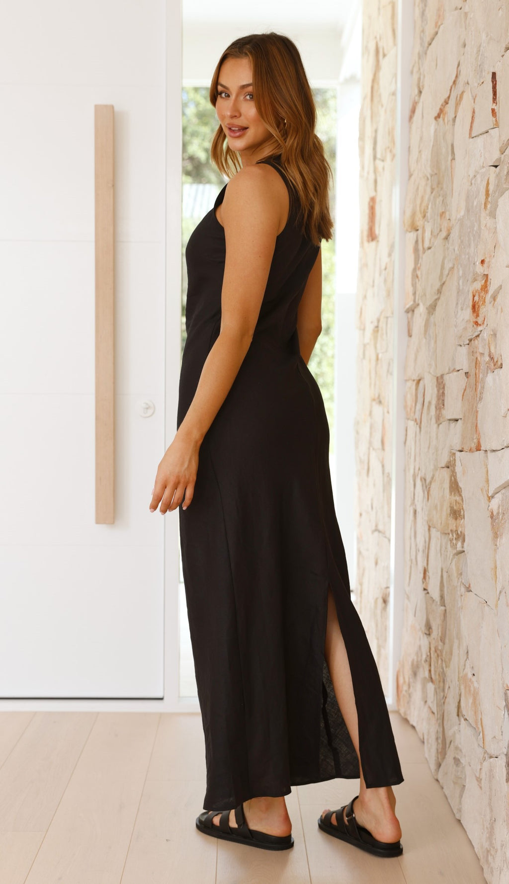 Naira Maxi Dress - Black - Billy J