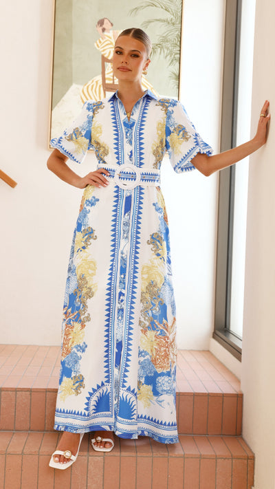 Load image into Gallery viewer, Salene Maxi Dress - Blue Doll - Billy J
