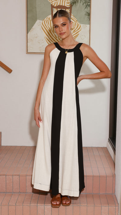 Load image into Gallery viewer, Talaith Maxi Dress - Black / Cream - Billy J
