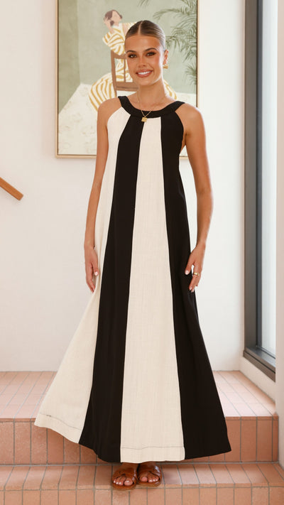 Load image into Gallery viewer, Talaith Maxi Dress - Black / Cream - Billy J
