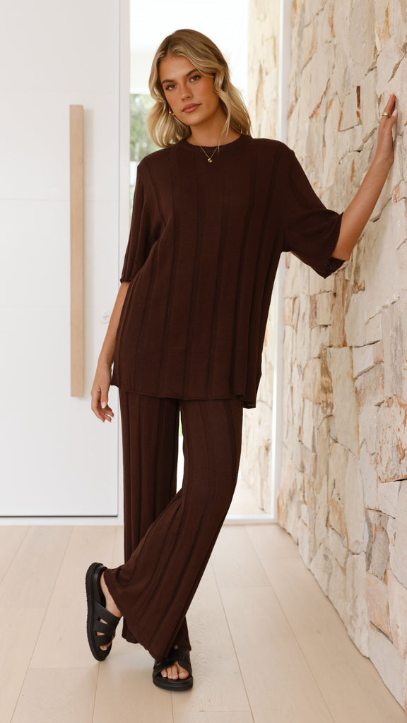 Bayu Knit Top - Brown - Billy J