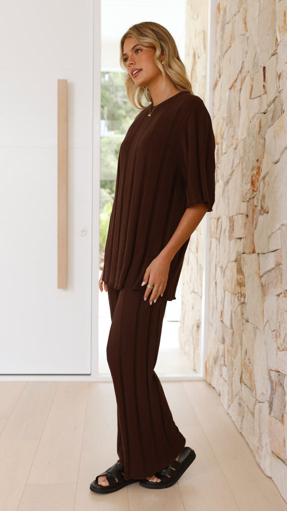 Bayu Knit Top - Brown - Billy J