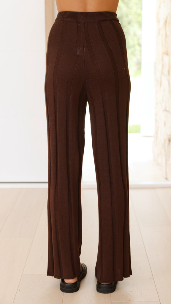 Bayu Knit Pants - Brown - Billy J