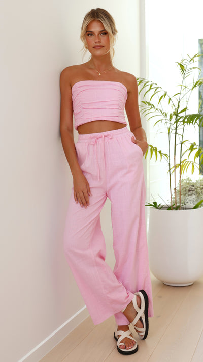 Load image into Gallery viewer, Sahira Strapless Crop Top - Baby Pink - Billy J
