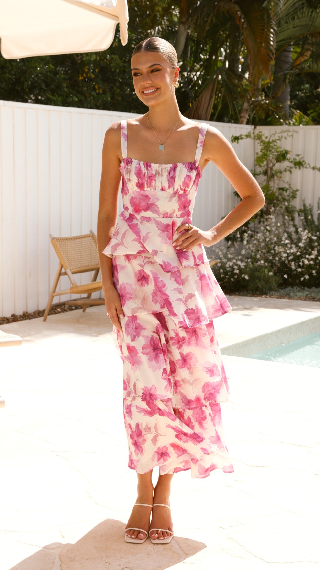 Indi Maxi Dress - Pink Floral - Billy J