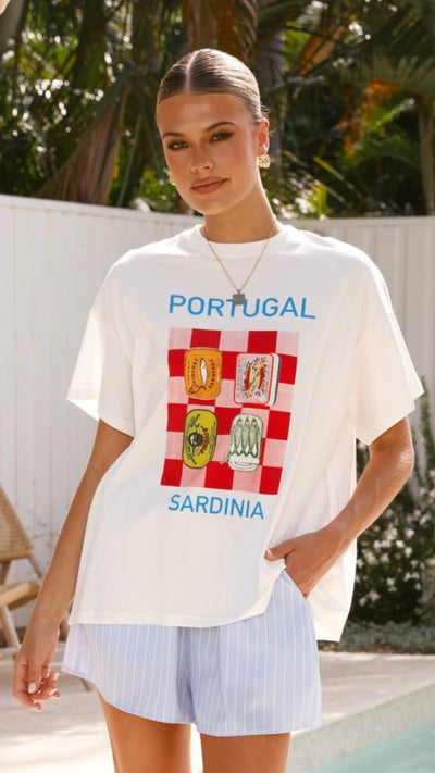 Load image into Gallery viewer, Portugal Top and Shorts Set - White/Blue - Billy J
