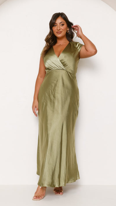 Load image into Gallery viewer, Selma Maxi Dress - Olive - Billy J
