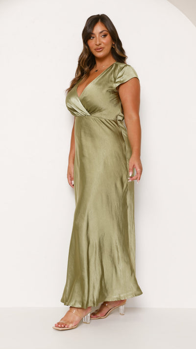 Load image into Gallery viewer, Selma Maxi Dress - Olive - Billy J
