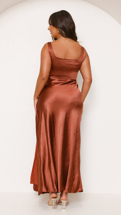 Load image into Gallery viewer, Alaria Maxi Dress - Rust - Billy J
