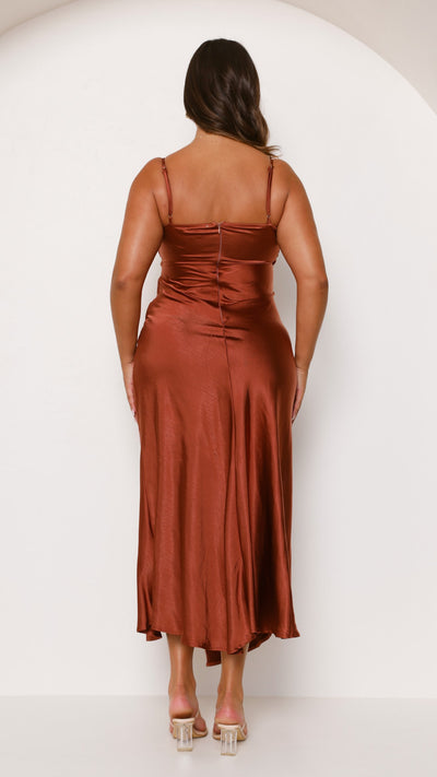 Load image into Gallery viewer, Elsa Midi Dress - Rust - Billy J
