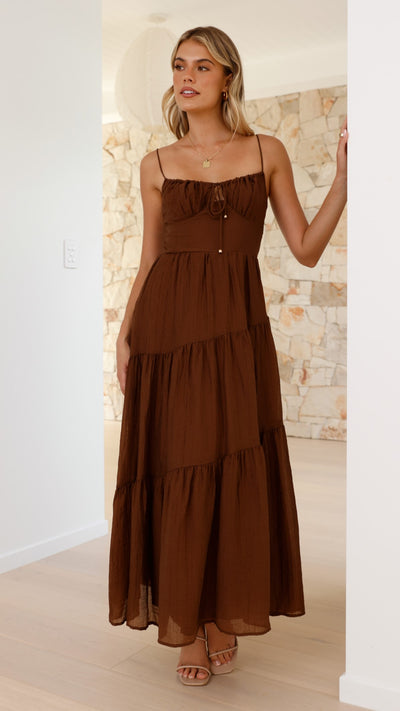 Load image into Gallery viewer, Cove Maxi Dress - Chocolate - Billy J
