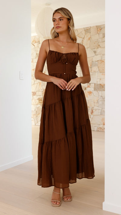 Load image into Gallery viewer, Cove Maxi Dress - Chocolate - Billy J
