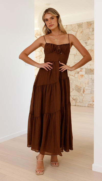 Load image into Gallery viewer, Cove Maxi Dress - Chocolate - Billy J
