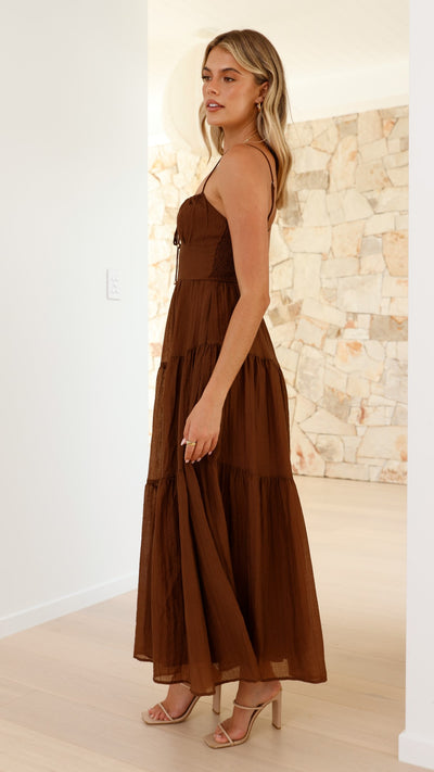 Load image into Gallery viewer, Cove Maxi Dress - Chocolate - Billy J
