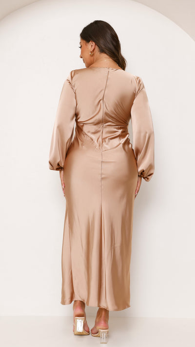 Load image into Gallery viewer, Brigitte Maxi Dress - Latte - Billy J
