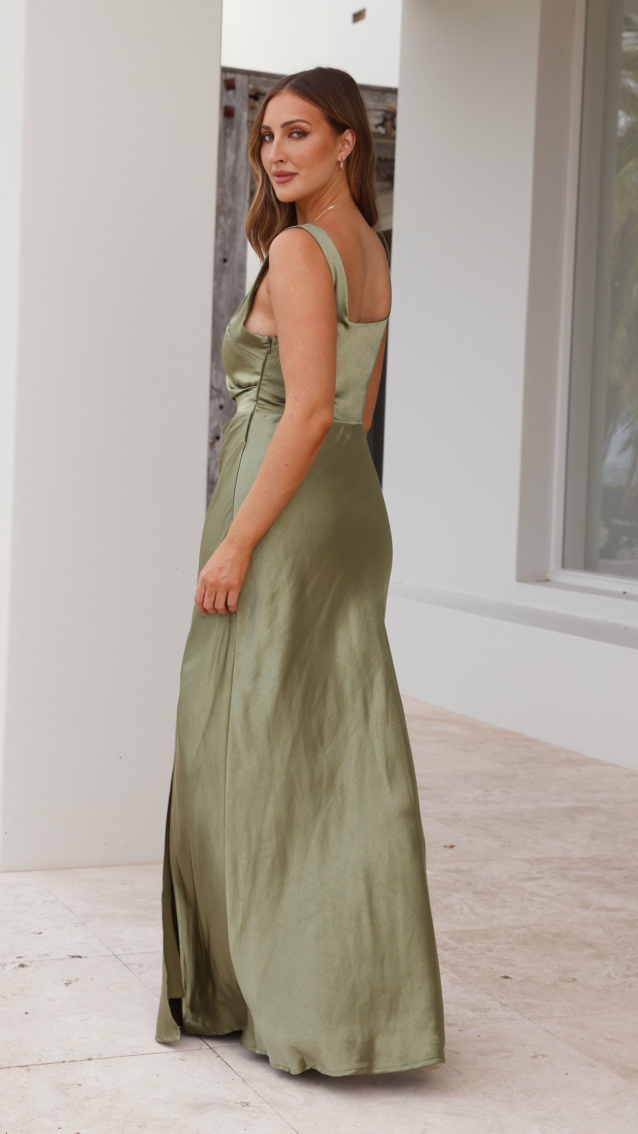 Alaria Maxi Dress - Olive - Billy J