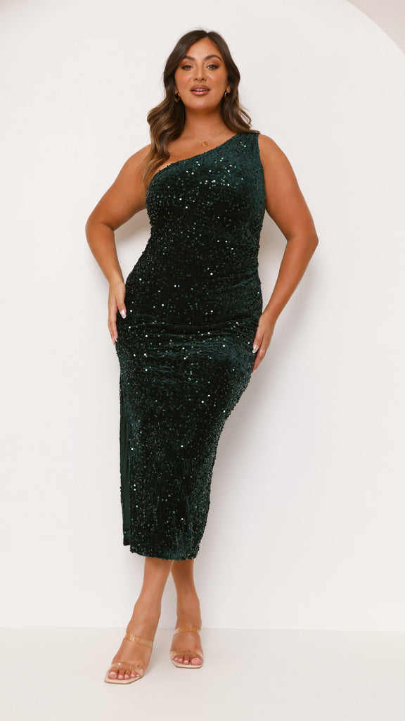 Anna Maxi Dress - Emerald Sequins - Billy J