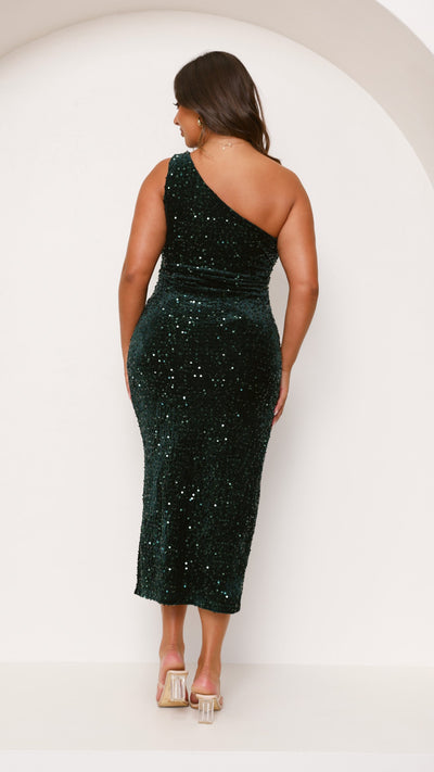 Load image into Gallery viewer, Anna Maxi Dress - Emerald Sequins - Billy J
