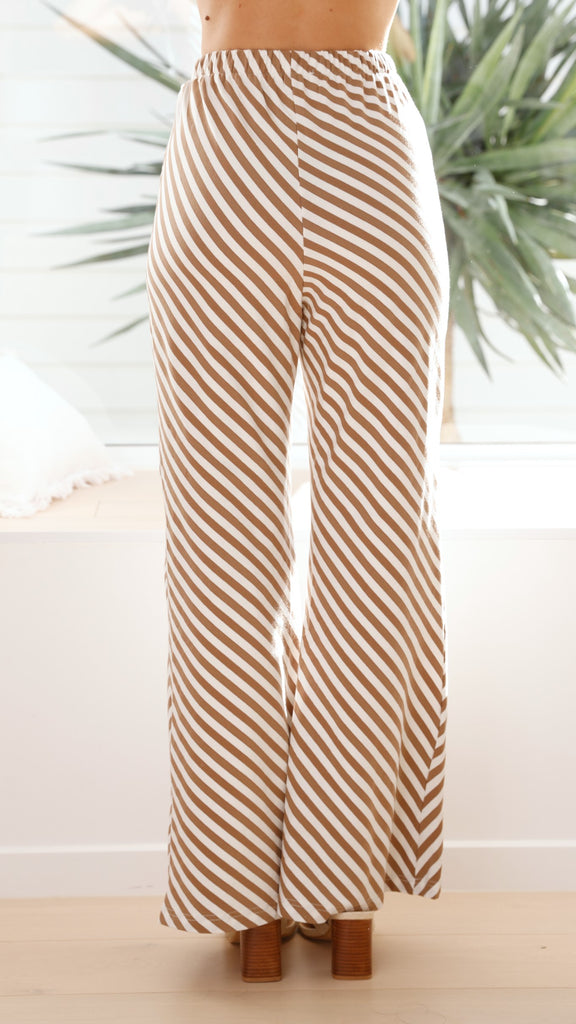 Palani Pants - Beige / White Stripe - Billy J