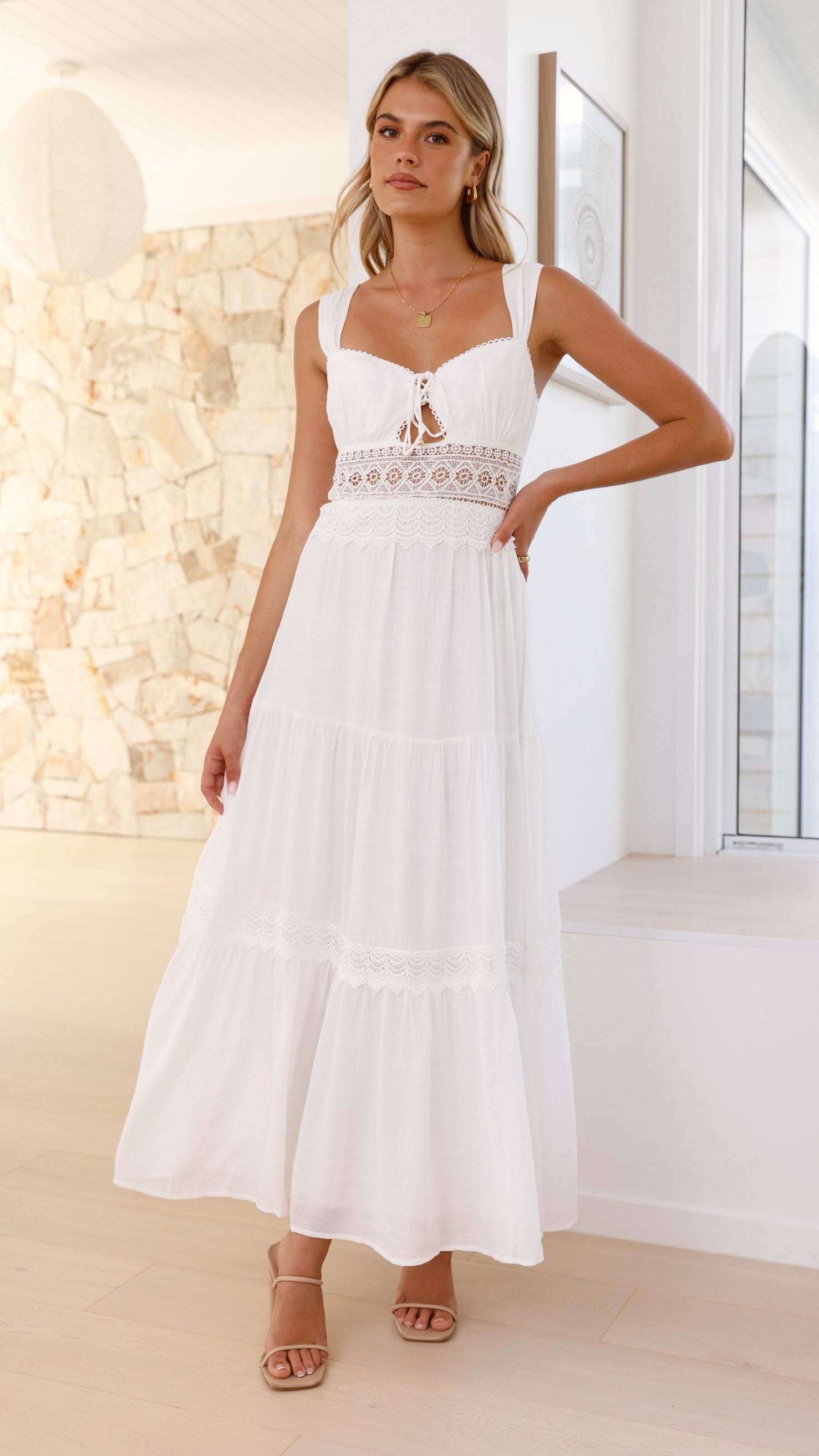 Indie Maxi Dress - White - Billy J