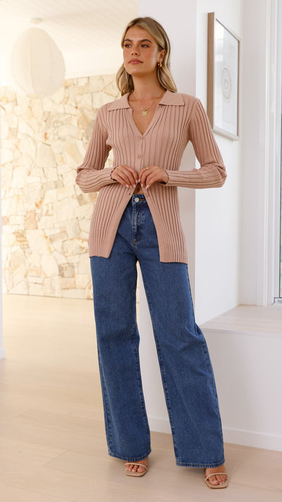 Load image into Gallery viewer, Darcy Knit Top - Mocha - Billy J
