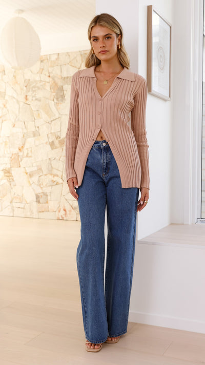 Load image into Gallery viewer, Darcy Knit Top - Mocha - Billy J
