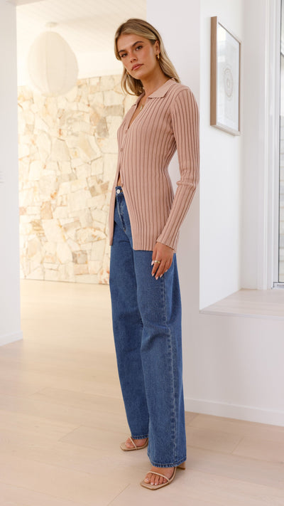 Load image into Gallery viewer, Darcy Knit Top - Mocha - Billy J
