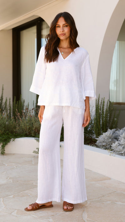 Load image into Gallery viewer, Tara Pants - White - Billy J
