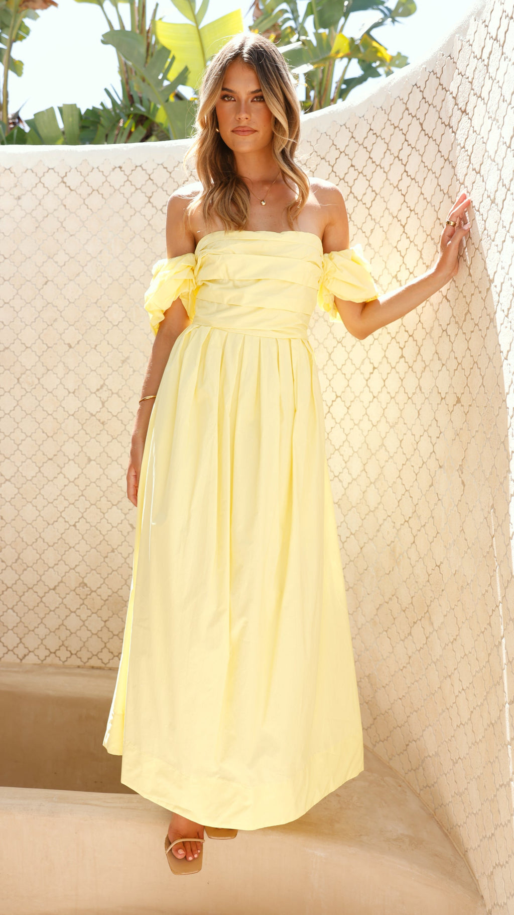 Caelius Midi Dress - Lemon - Billy J