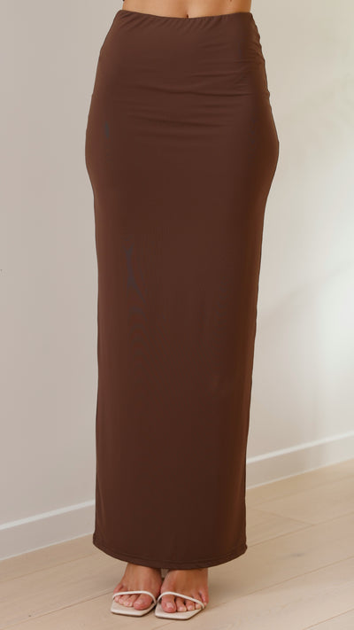 Load image into Gallery viewer, Cabo Maxi Skirt - Chocolate - Billy J
