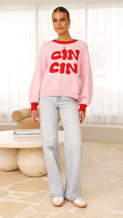 Load image into Gallery viewer, Cin Cin Sweater - Pink / Red - Billy J
