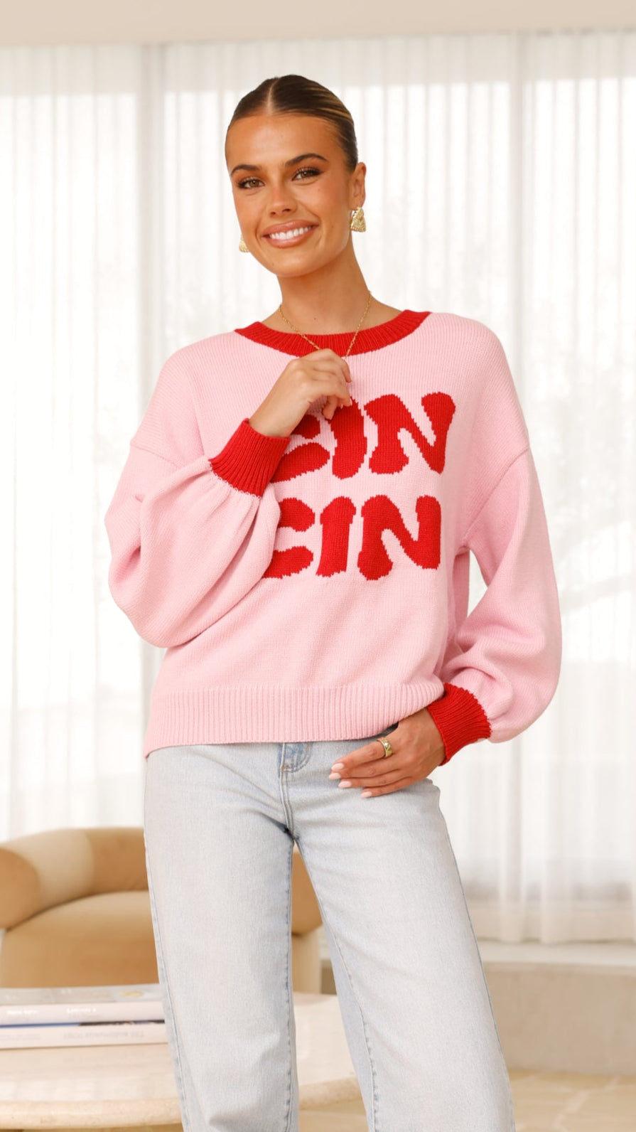 Cin Cin Sweater - Pink / Red - Billy J