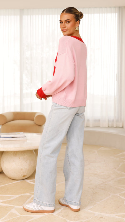 Load image into Gallery viewer, Cin Cin Sweater - Pink / Red - Billy J
