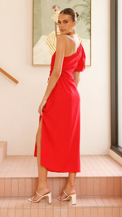 Load image into Gallery viewer, Suzie Midi Dress - Red - Billy J
