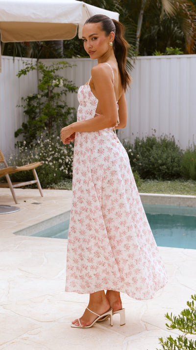 Load image into Gallery viewer, Rahima Maxi Dress - Pink Floral - Billy J
