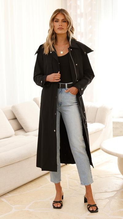 Load image into Gallery viewer, Hendrix Trench - Black - Billy J
