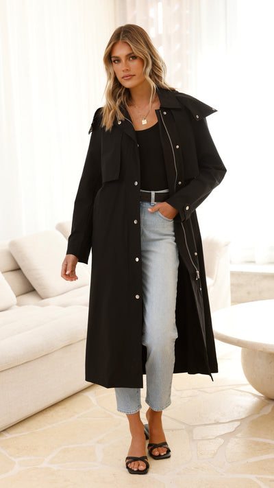 Load image into Gallery viewer, Hendrix Trench - Black - Billy J
